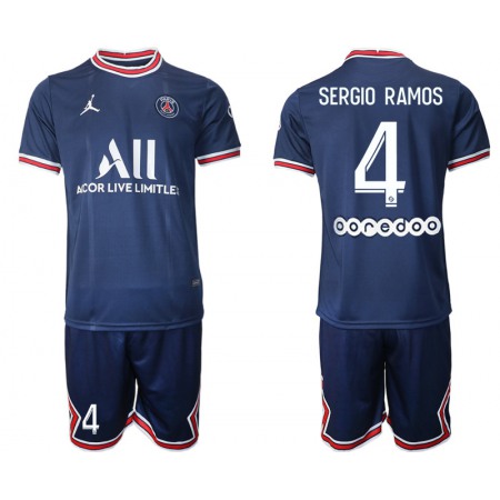 Men's Paris Saint-Germain #4 Sergio Ramos 2021/22 Blue Soccer Jersey