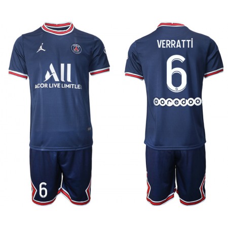 Men's Paris Saint-Germain #6 Verratti Ramos 2021/22 Blue Soccer Jersey