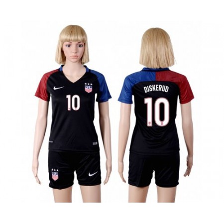 Women's USA #10 Diskerud Away(Three Star) Soccer Country Jersey