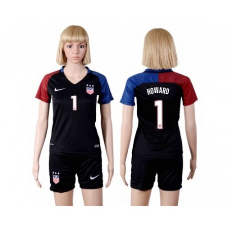 Women's USA #1 Howard Away(Three Star) Soccer Country Jersey