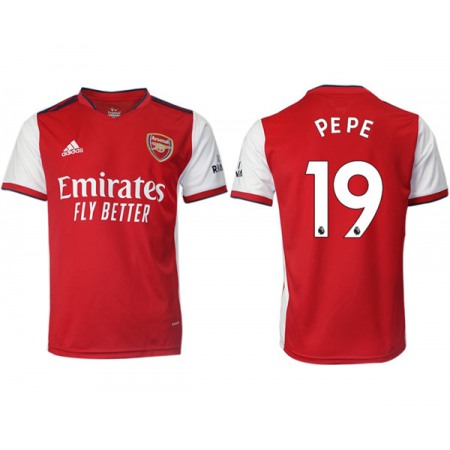 Arsenal F.C #19 Nicolas Pepe Red Home Soccer Jersey