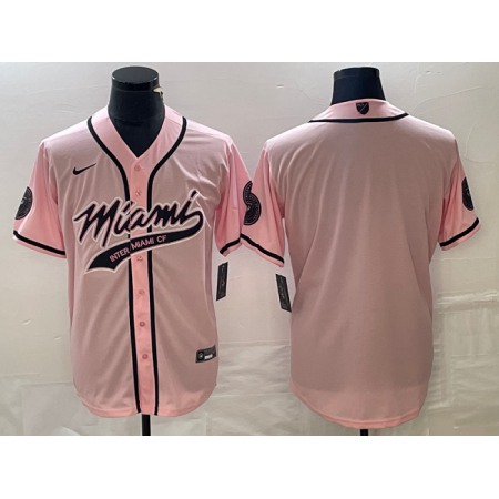 Men's Inter Miami CF Blank Pink Cool Base Stitched Jersey