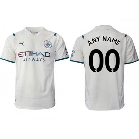 Men's Manchester City Custom 2021/22 White Away Jersey