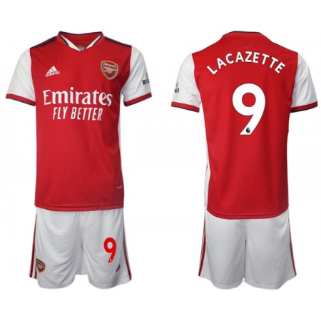 Arsenal F.C #9 Lacazette Red Home Soccer Jersey Suit