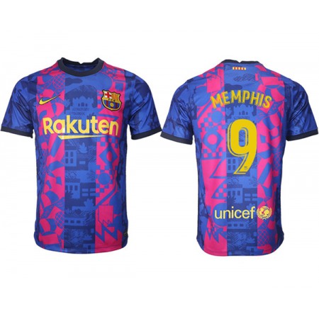 Men's Barcelona #9 Memphis 2021/22 training suit version Soccer Jersey