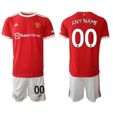 Men's Manchester United Custom 2021/22 Red Home Soccer Jersey Suit