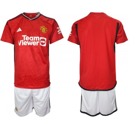 Men's Manchester United Custom 2023/24 Red Home Soccer Jersey Suit