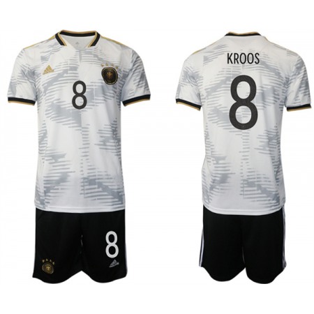 Men's Germany #8 Kroos White 2022 FIFA World Cup Home Soccer Jersey Suit