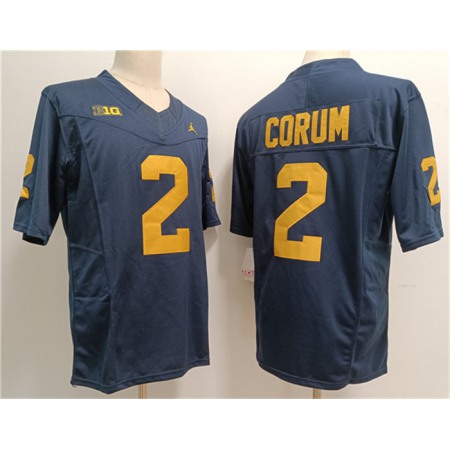 Men's Michigan Wolverines #2 Blake Corum 2023 F.U.S.E. Navy Stitched Jersey