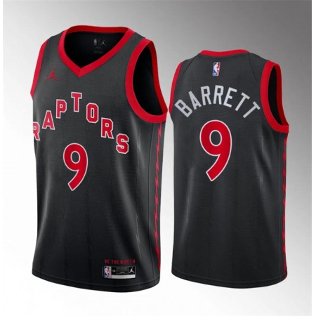 Men's Toronto Raptors #9 RJ Barrett Black Statement Edition Stitched Basketball Jersey