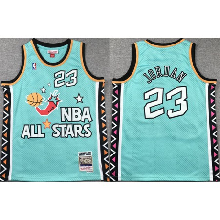 Youth Chicago Bulls #23 Michael Jordan Teal All Star Stitched Basketball Jersey