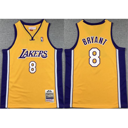 Youth Los Angeles Lakers #8 Kobe Bryant Yellow Stitched Basketball Jersey