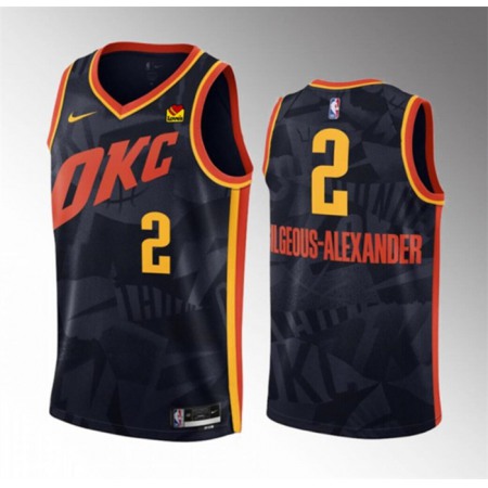 Youth Oklahoma City Thunder #2 Shai Gilgeous-Alexander Black 2023/24 City Edition Stitched Basketball Jersey