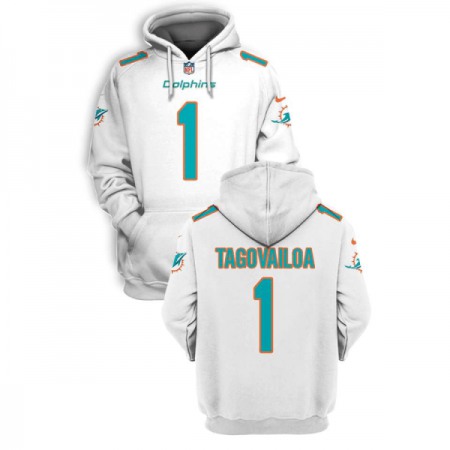 Men's Miami Dolphins Active Player Custom 2021 White Pullover Hoodie