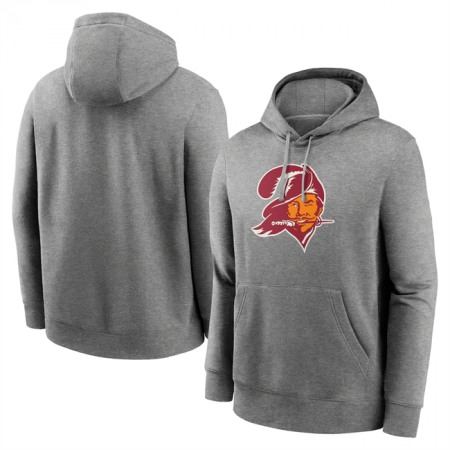 Men's Tampa Bay Buccaneers Heather Gray Primary Logo Long Sleeve Hoodie T-Shirt