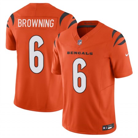 Men's Cincinnati Bengals #6 Jake Browning Orange 2023 F.U.S.E. Vapor Untouchable Limited Stitched Jersey