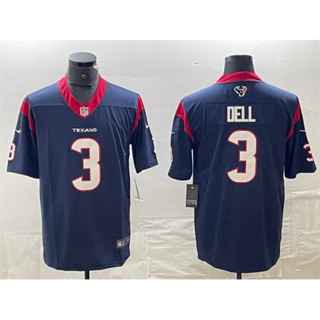 Men's Houston Texans #3 Tank Dell Navy Vapor Untouchable Stitched Football Jersey