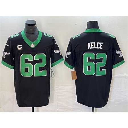 Men's Philadelphia Eagles #62 Jason Kelce Black 2023 F.U.S.E. With 4-Star C Patch Vapor Untouchable Limited Stitched Football Jersey