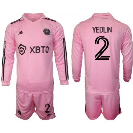 Men's Inter Miami CF #2 Yedlyn 2023/24 Pink Home Soccer Jersey Suit