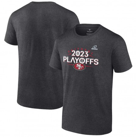 Men's San Francisco 49ers Heather Charcoal 2023 NFL Playoffs T-Shirt