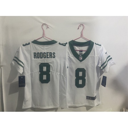 Youth New York Jets #8 Aaron Rodgers White Throwback Vapor Untouchable Limited Stitched Jersey