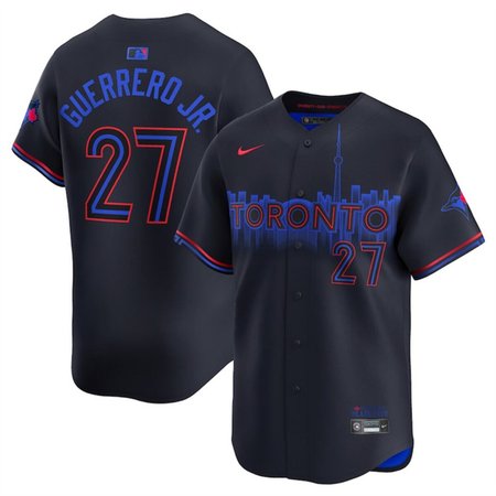 Men's Toronto Blue Jays #27 Vladimir Guerrero Jr. Black 2024 City Connect Limited Stitched Baseball Jersey