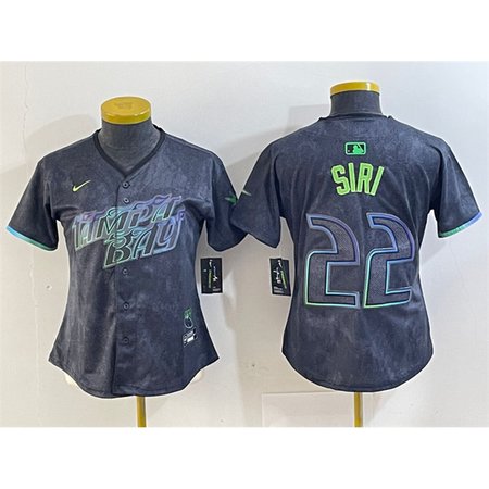 Women's Tampa Bay Rays #22 Jose Siri Charcoal 2024 City Connect Limited Stitched Baseball Jersey(Run Small)
