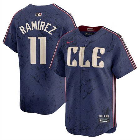 Youth Cleveland Guardians #11 Jose Ramirez Navy 2024 City Connect Limited Stitched Baseball Jersey