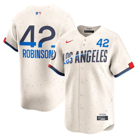 Men's Los Angeles Dodgers #42 Jackie Robinson Nike Cream 2024 City Connect Limited Player Jersey