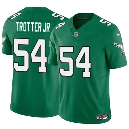 Men's Philadelphia Eagles #54 Jeremiah Trotter Jr Green 2024 Draft F.U.S.E Vapor Untouchable Throwback Limited Stitched Football Jersey
