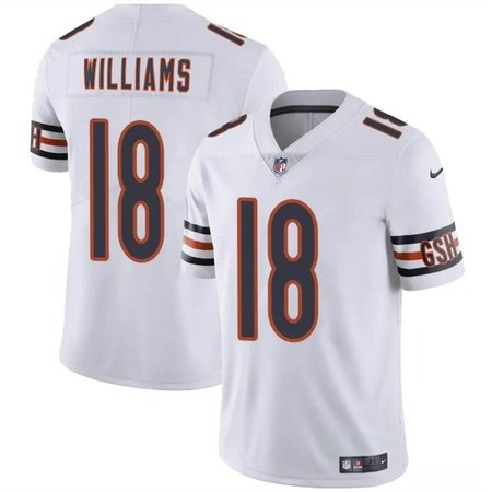 Men's Chicago Bears #18 Caleb Williams White 2024 Draft Vapor Stitched Football Jersey