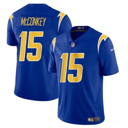Youth Los Angeles Chargers #15 Ladd McConkey Royal 2024 Draft Vapor Limited Stitched Football Jersey