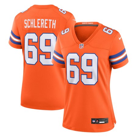 Women's Denver Broncos Mark Schlereth Nike Orange Mile High Collection 1977 Throwback Retired Player Game Jersey