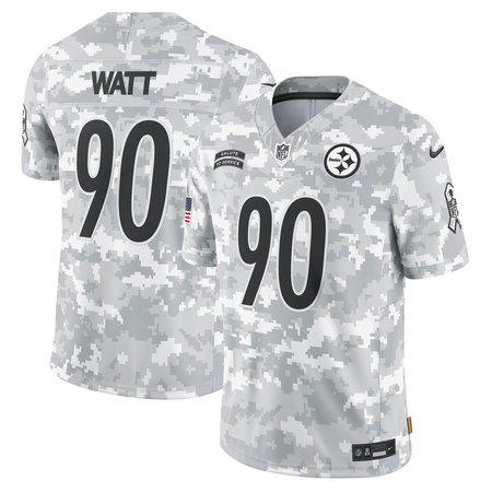 Men's Pittsburgh Steelers T.J. Watt Nike Arctic Camo 2024 Salute to Service Limited Jersey