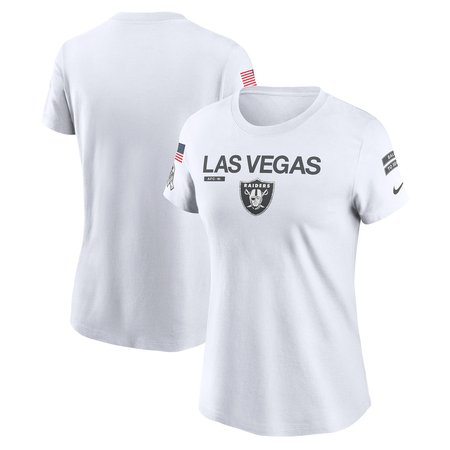 Women's Las Vegas Raiders Nike White 2024 Salute To Service Legend Performance T-Shirt