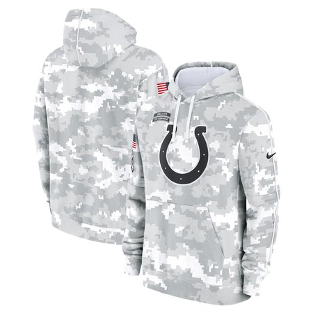 Youth Indianapolis Colts Nike White/Gray 2024 Salute To Service Pullover Hoodie