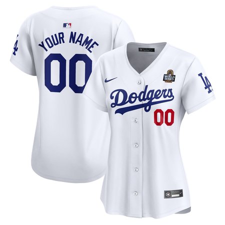 Women's Los Angeles Dodgers Nike White 2024 World Series Home Custom Limited Jersey