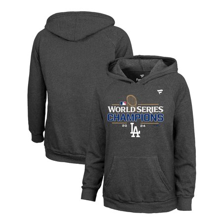 Women's Los Angeles Dodgers Heather Charcoal 2024 World Series Champions Hoodie