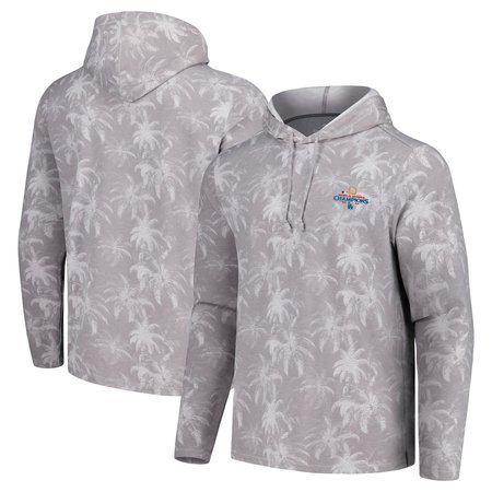 Men's Los Angeles Dodgers Tommy Bahama Gray 2024 World Series Champions Sport Palm Frenzy Pullover Hoodie