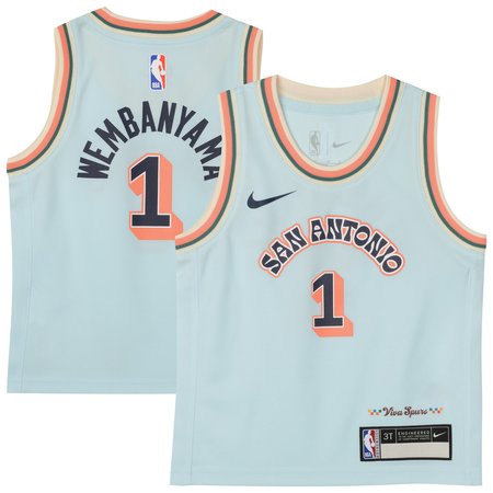 Toddler San Antonio Spurs Victor Wembanyama Nike Light Blue 2024/25 Swingman Player Jersey - City Edition