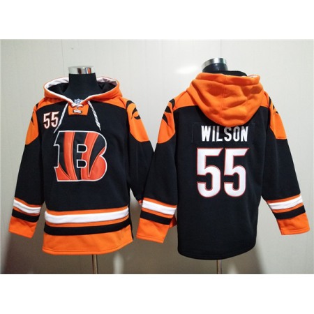 Men's Cincinnati Bengals #55 Logan Wilson Orange/Black Ageless Must-Have Lace-Up Pullover Hoodie