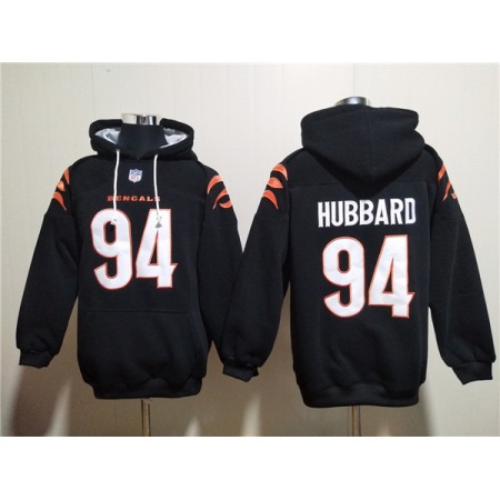 Men's Cincinnati Bengals #94 Sam Hubbard Black Pullover Hoodie