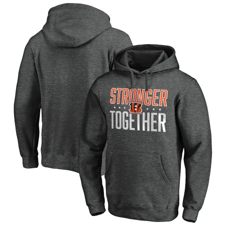 Men's Cincinnati Bengals Heather Charcoal Stronger Together Pullover Hoodie