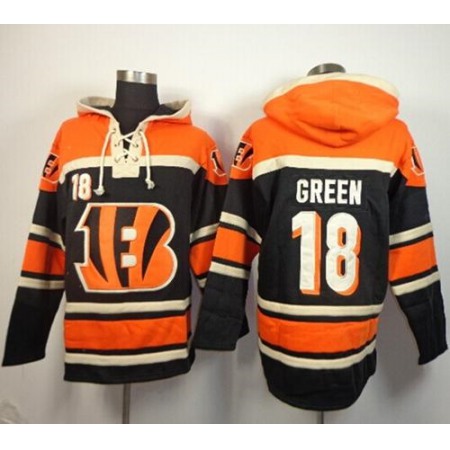 Nike Bengals #18 A.J. Green Black Sawyer Hoodie Sweatshirt NFL Hoodie