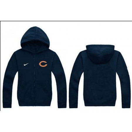 Nike Chicago Bears Authentic Logo Hoodie Navy Blue