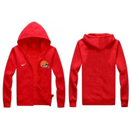 Nike Cleveland Browns Authentic Logo Hoodie Red