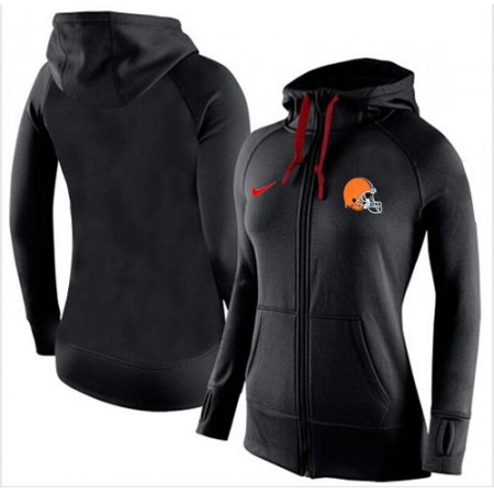 Women's Nike Cleveland Browns Full-Zip Performance Hoodie Black