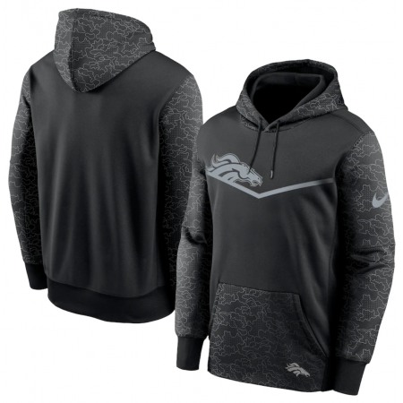 Men's Denver Broncos Black Reflective Therma Hoodie