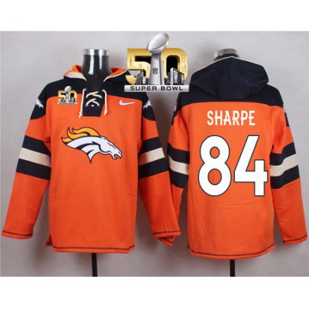 Nike Broncos #84 Shannon Sharpe Orange Super Bowl 50 Player Pullover NFL Hoodie