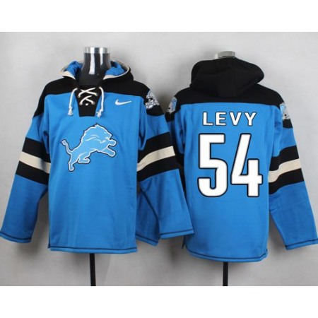 Nike Lions #54 DeAndre Levy Blue Player Pullover NFL Hoodie